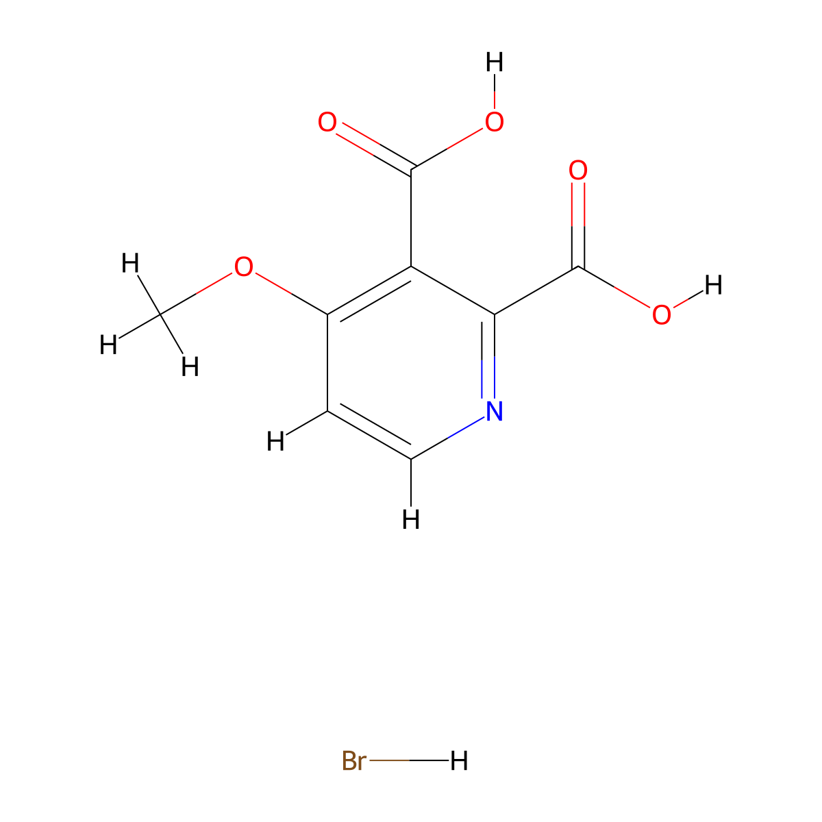 4-Methoxypyridine-2,3-dicarboxylicacidhydrobromide molecular structure, CAS 2731007-81-9
