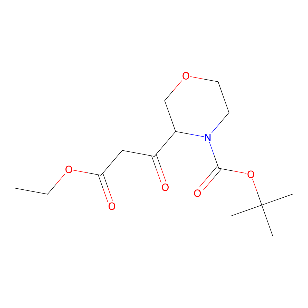 Tert-butyl 3-(3-ethoxy-3-oxopropanoyl)morpholine-4-carboxylate molecular structure, CAS 2731007-87-5