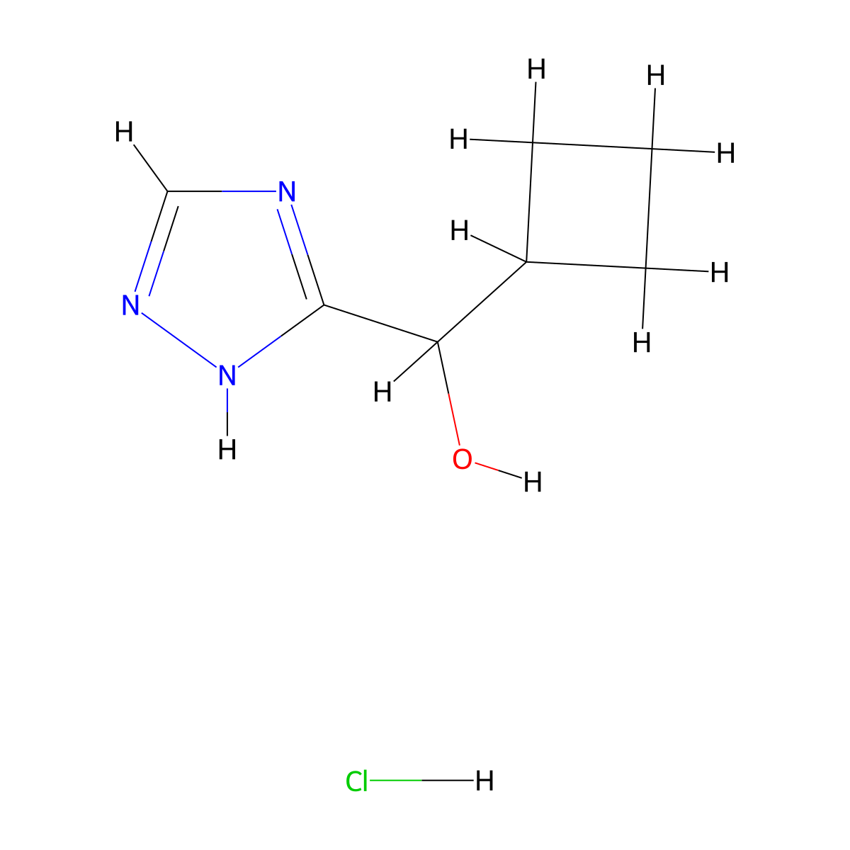cyclobutyl(4H-1,2,4-triazol-3-yl)methanol hydrochloride molecular structure, CAS 2731007-91-1