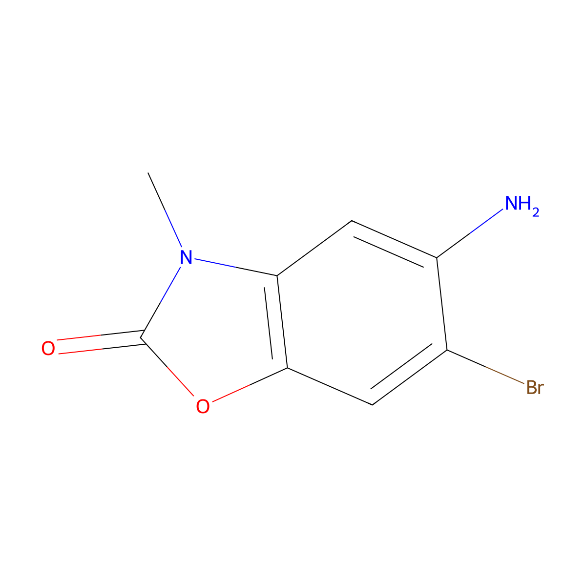 5-Amino-6-bromo-3-methyl-2,3-dihydro-1,3-benzoxazol-2-one molecular structure, CAS 2731007-92-2