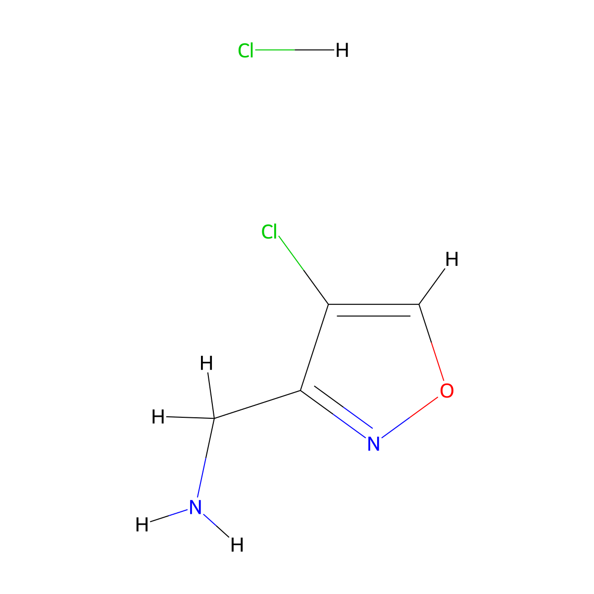 1-(4-Chloro-1,2-oxazol-3-yl)methanamine hydrochloride molecular structure, CAS 2731007-95-5