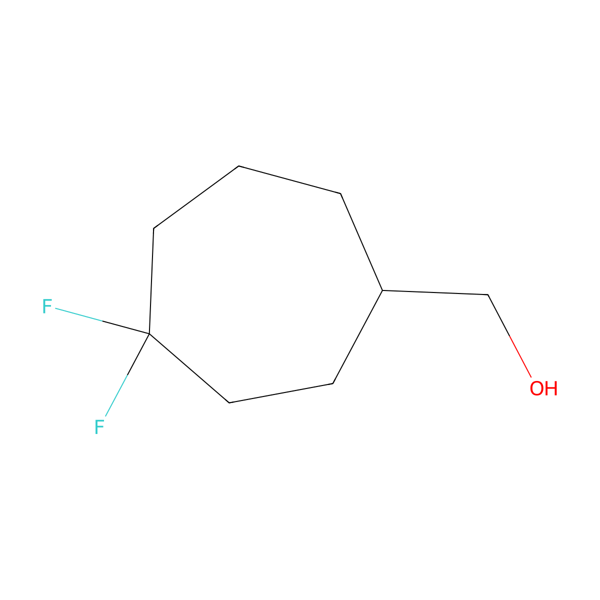 (4,4-Difluorocycloheptyl)methanol molecular structure, CAS 2731008-01-6