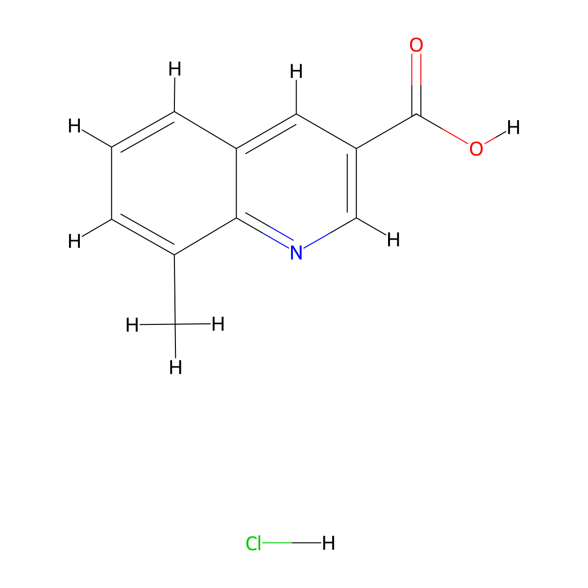 8-Methylquinoline-3-carboxylic acid hydrochloride molecular structure, CAS 2731008-03-8