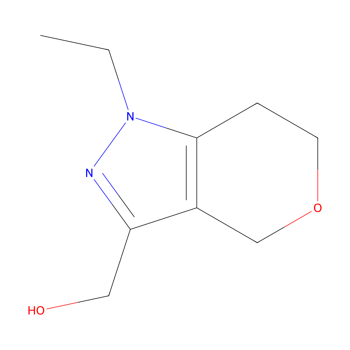 {1-ethyl-1H,4H,6H,7H-pyrano[4,3-c]pyrazol-3-yl}methanol molecular structure, CAS 2731008-07-2
