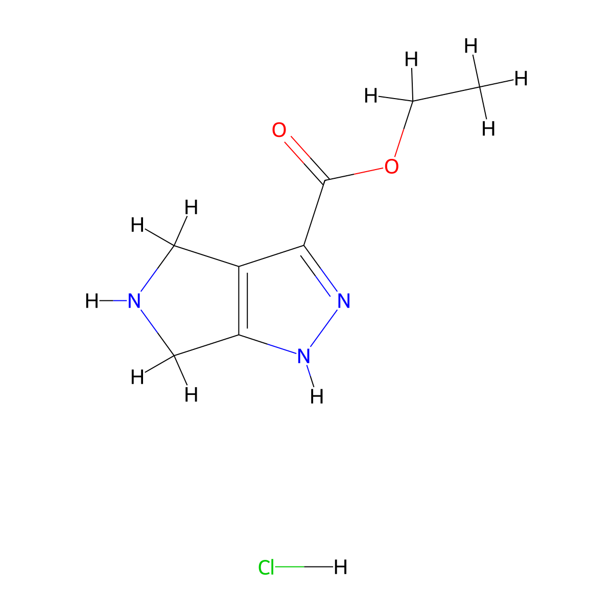ethyl1H,4H,5H,6H-pyrrolo[3,4-c]pyrazole-3-carboxylatehydrochloride molecular structure, CAS 2731008-09-4