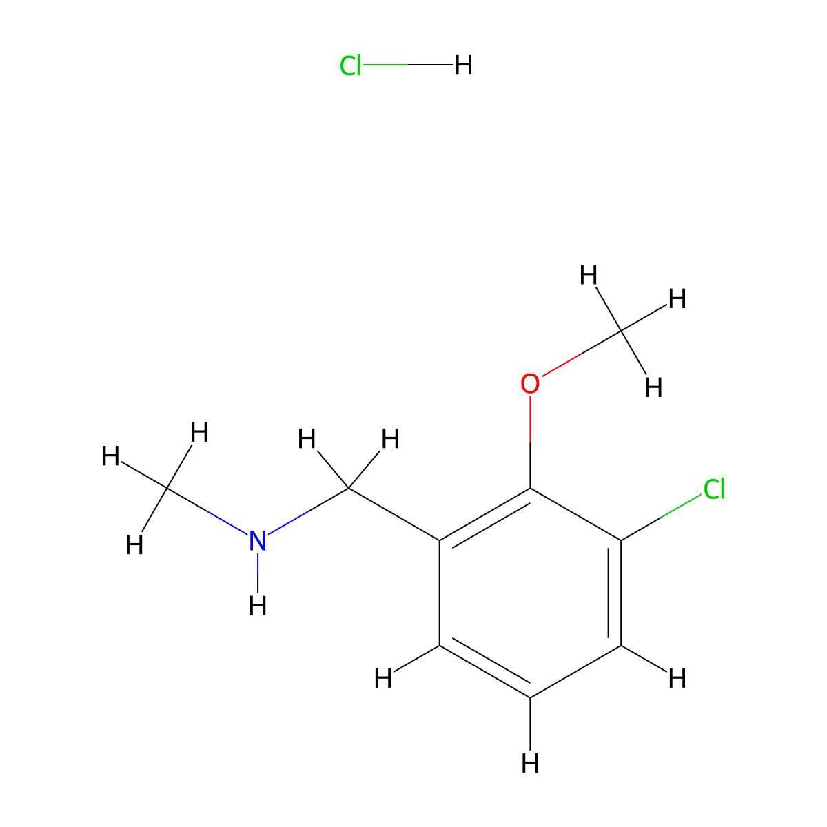 [(3-Chloro-2-methoxyphenyl)methyl](methyl)aminehydrochloride molecular structure, CAS 2731008-10-7