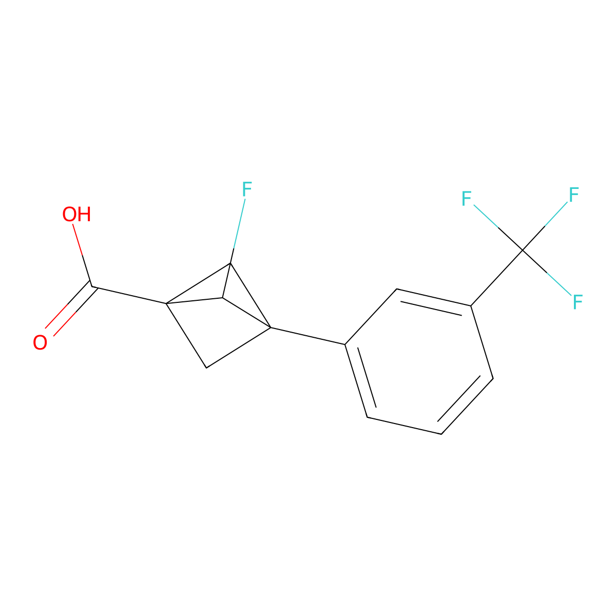 2-Fluoro-3-[3-(trifluoromethyl)phenyl]bicyclo[1.1.1]pentane-1-carboxylicacid molecular structure, CAS 2731008-12-9