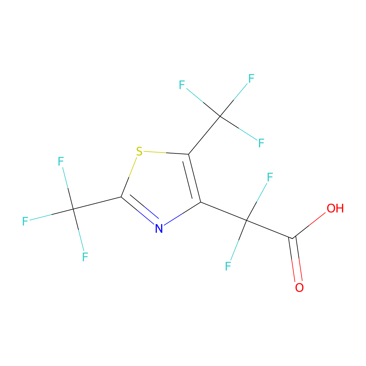 2-[2,5-Bis(trifluoromethyl)-1,3-thiazol-4-yl]-2,2-difluoroacetic acid molecular structure, CAS 2731008-15-2