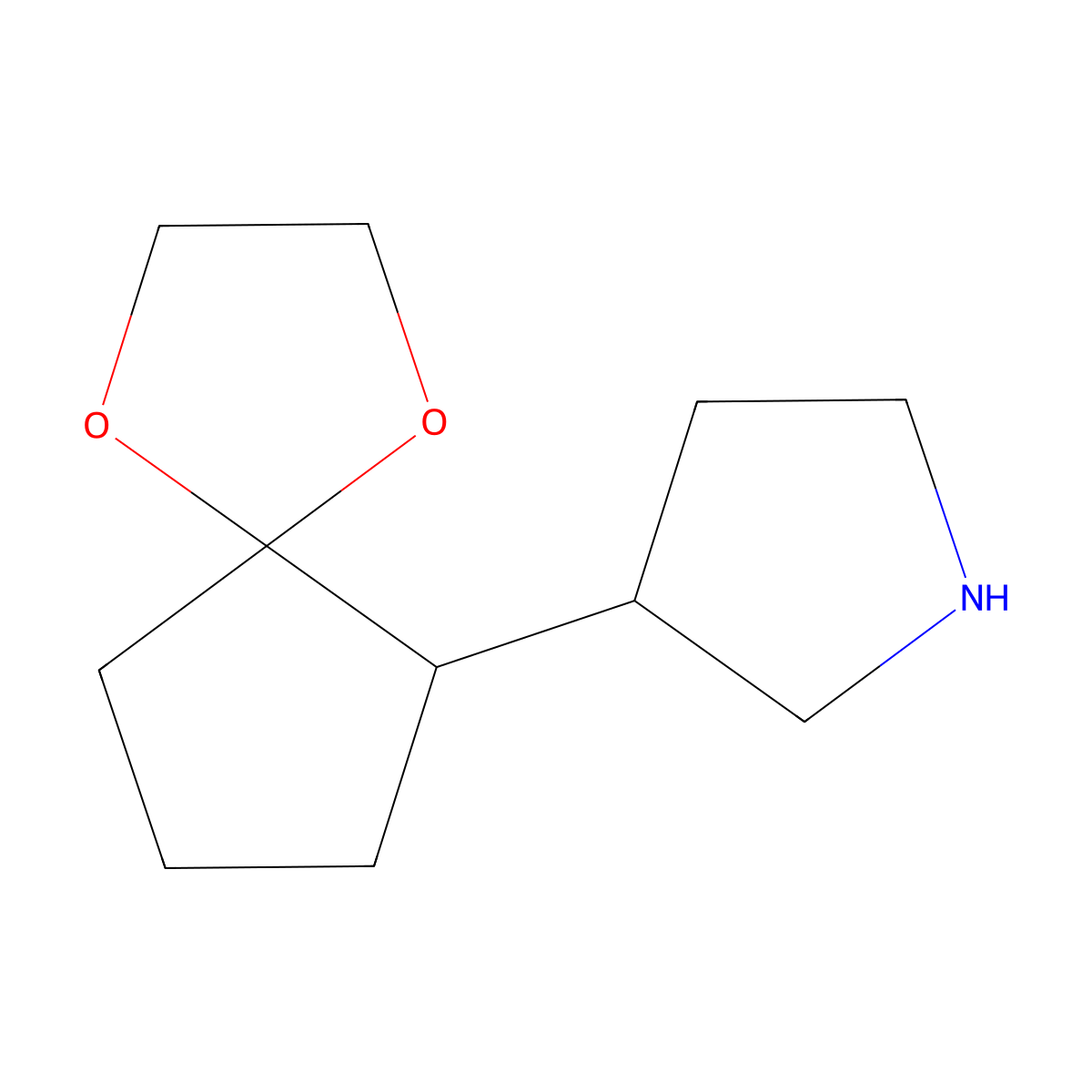 3-{1,4-Dioxaspiro[4.4]nonan-6-yl}pyrrolidine molecular structure, CAS 2731008-17-4
