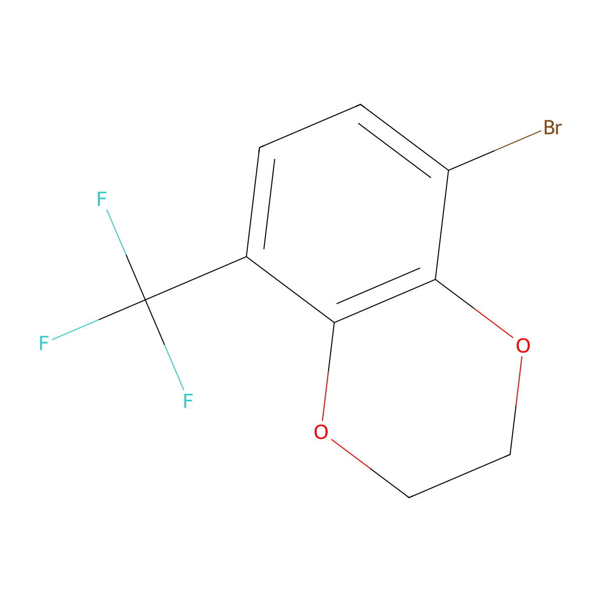 5-Bromo-8-(trifluoromethyl)-2,3-dihydro-1,4-benzodioxine molecular structure, CAS 2731008-19-6