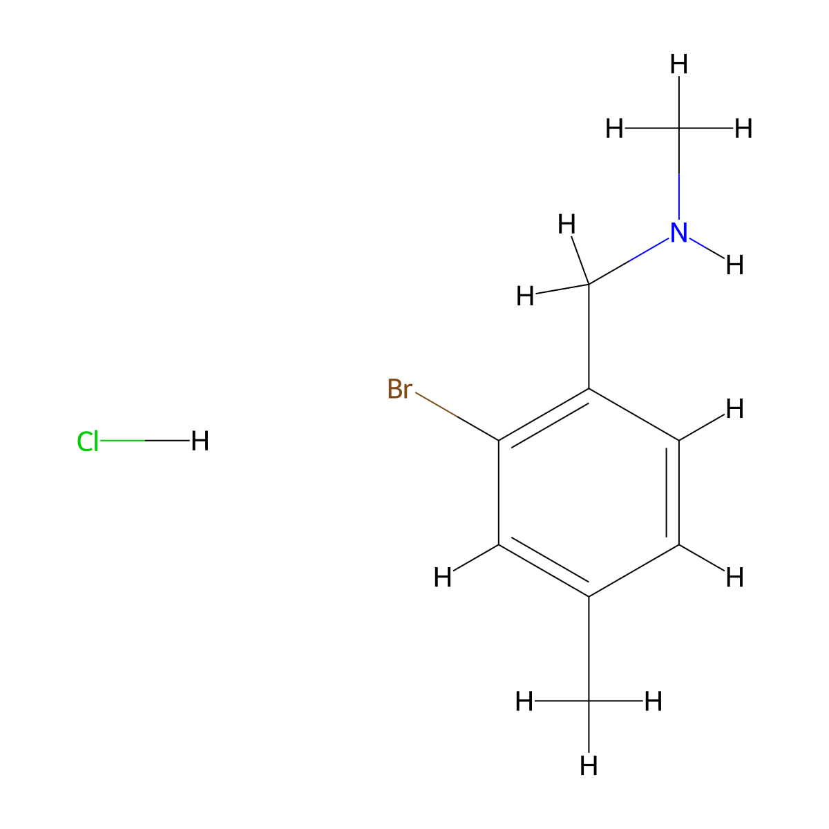 [(2-Bromo-4-methylphenyl)methyl](methyl)aminehydrochloride molecular structure, CAS 2731008-24-3