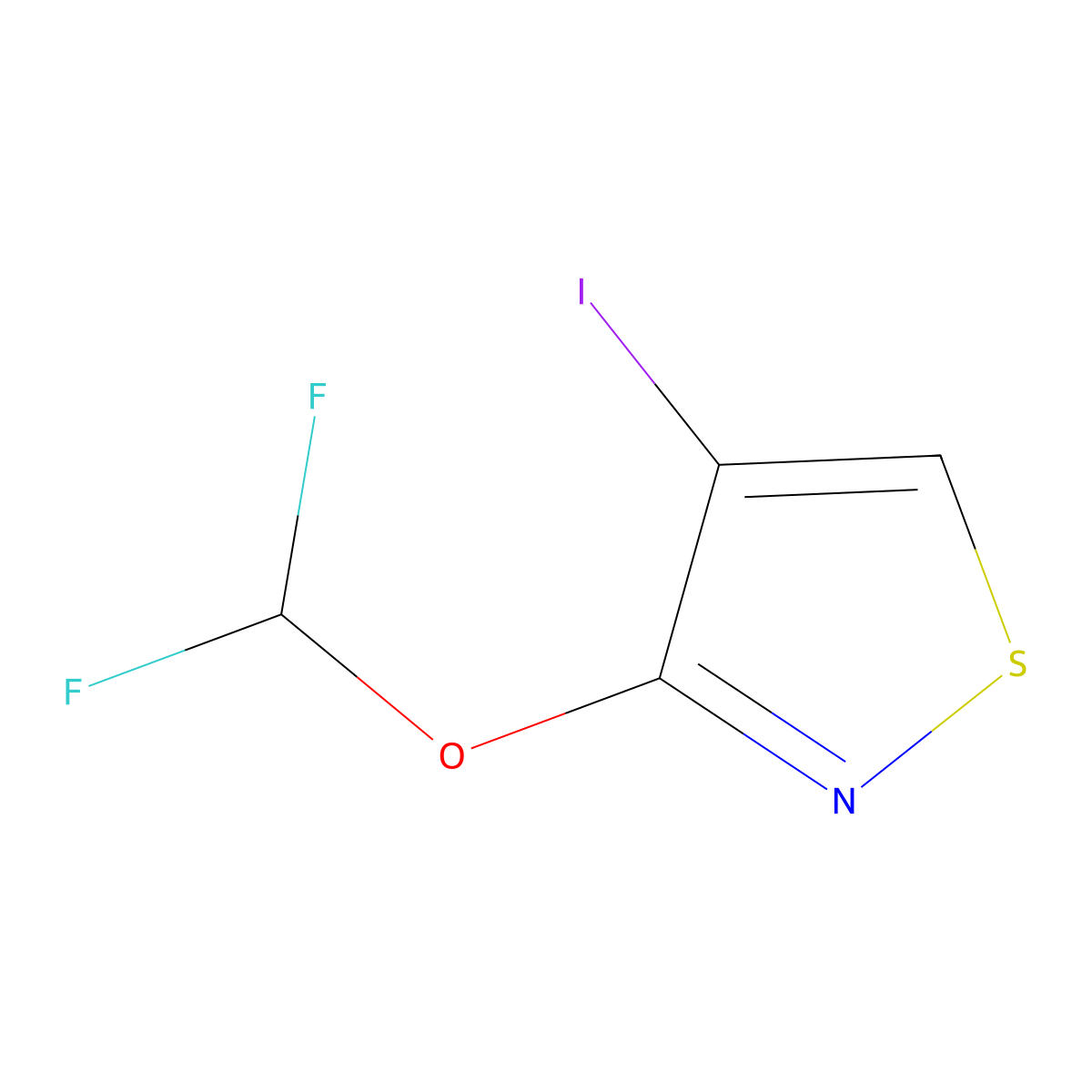 3-(Difluoromethoxy)-4-iodo-1,2-thiazole molecular structure, CAS 2731008-26-5