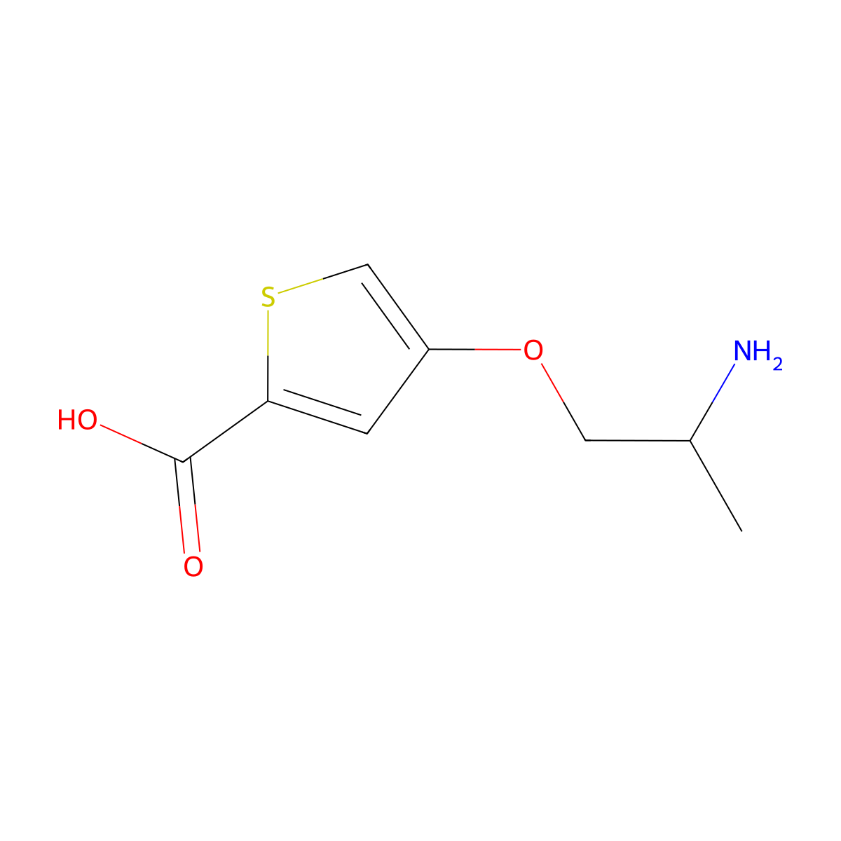 4-(2-Aminopropoxy)thiophene-2-carboxylic acid molecular structure, CAS 2731008-34-5