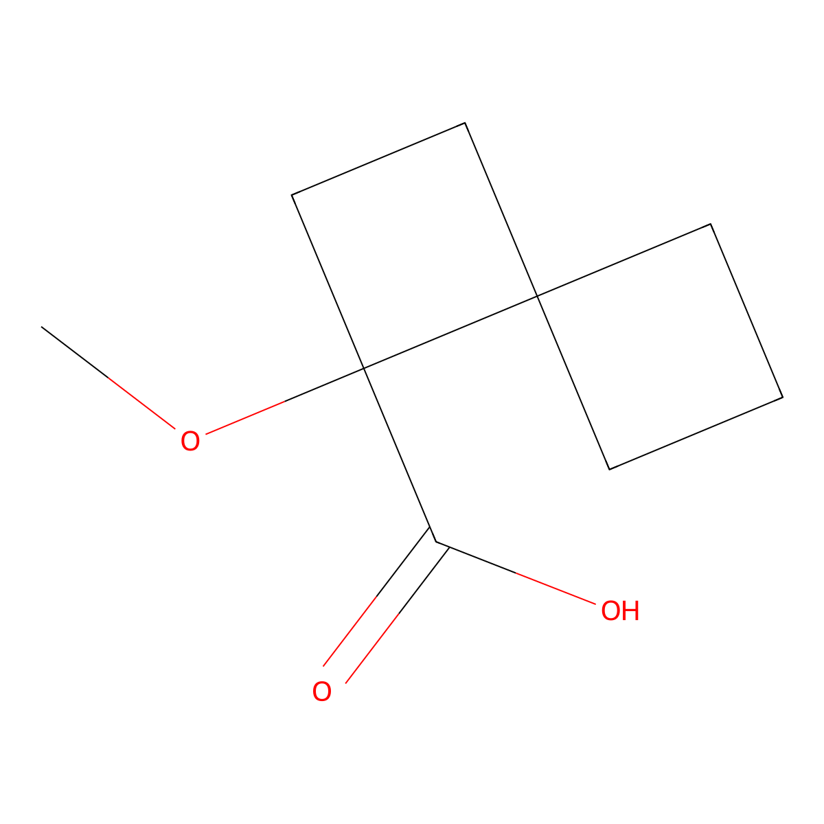 1-Methoxyspiro[3.3]heptane-1-carboxylic acid molecular structure, CAS 2731008-39-0