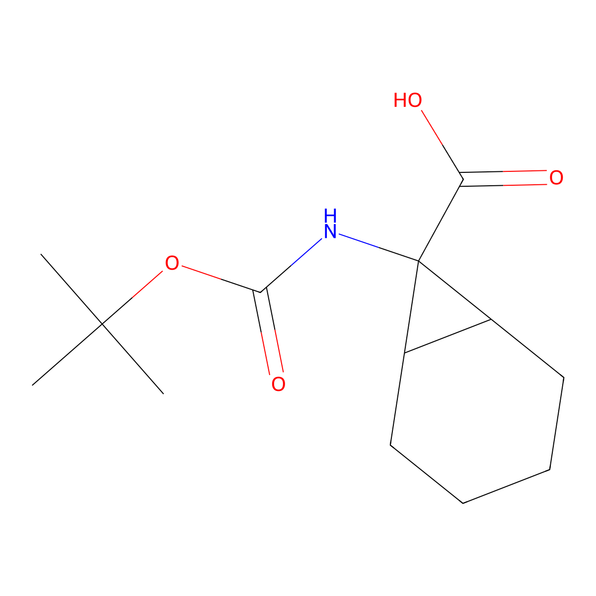 7-{[(Tert-butoxy)carbonyl]amino}bicyclo[4.1.0]heptane-7-carboxylicacid molecular structure, CAS 2731008-40-3