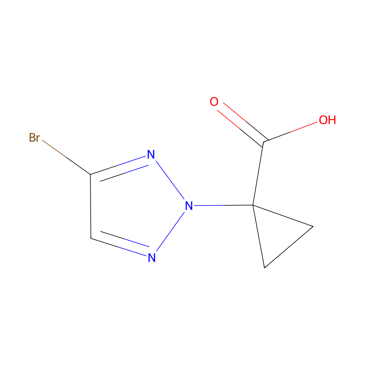 1-(4-bromo-2H-1,2,3-triazol-2-yl)cyclopropane-1-carboxylic acid molecular structure, CAS 2731008-44-7