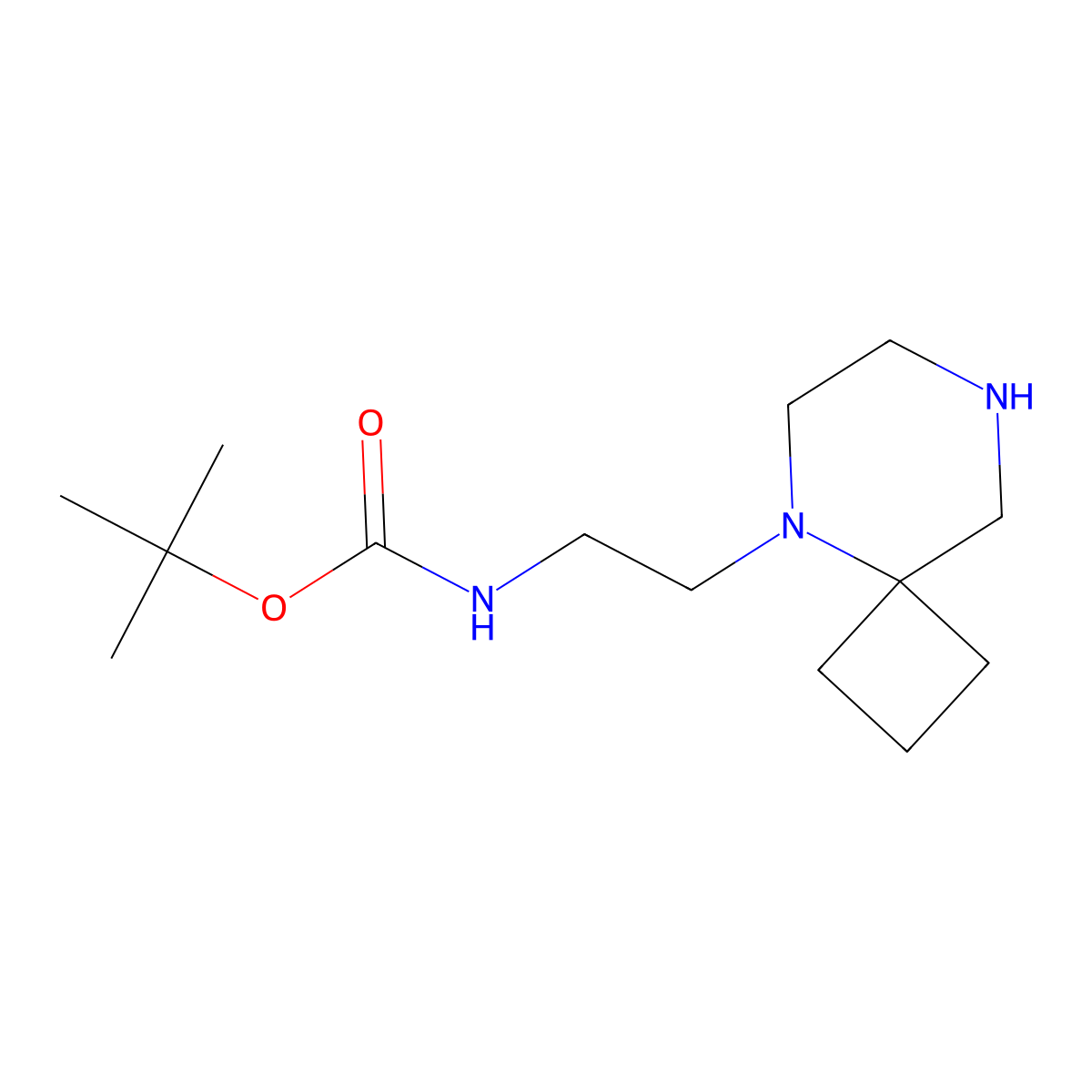 tert-butylN-(2-{5,8-diazaspiro[3.5]nonan-5-yl}ethyl)carbamate molecular structure, CAS 2731008-45-8