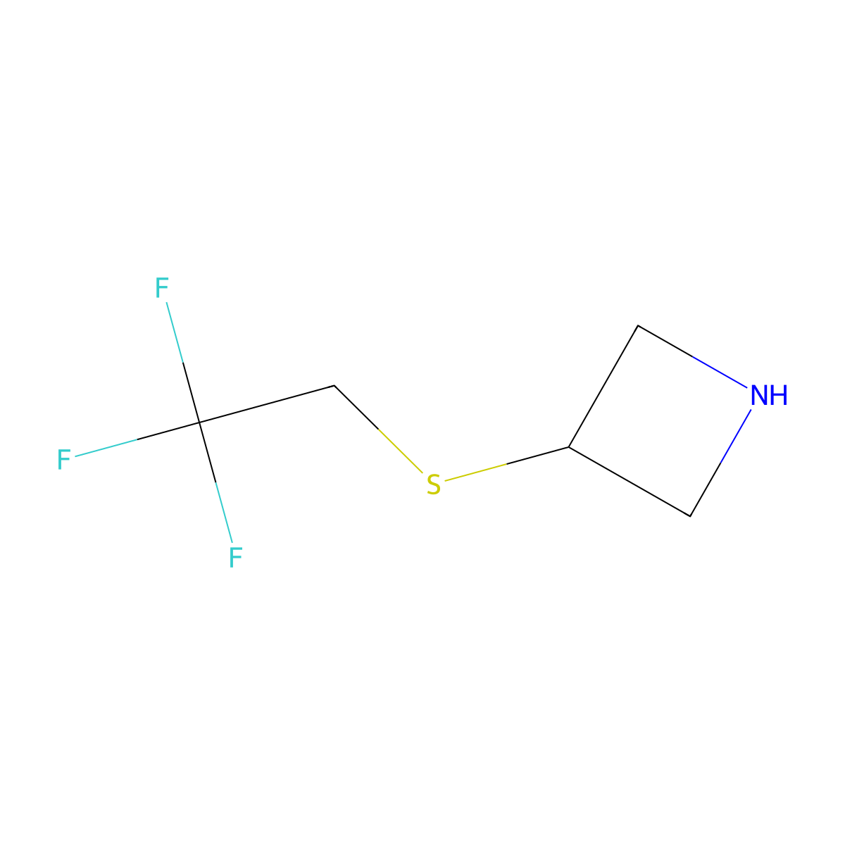 3-[(2,2,2-Trifluoroethyl)sulfanyl]azetidine molecular structure, CAS 2731008-50-5
