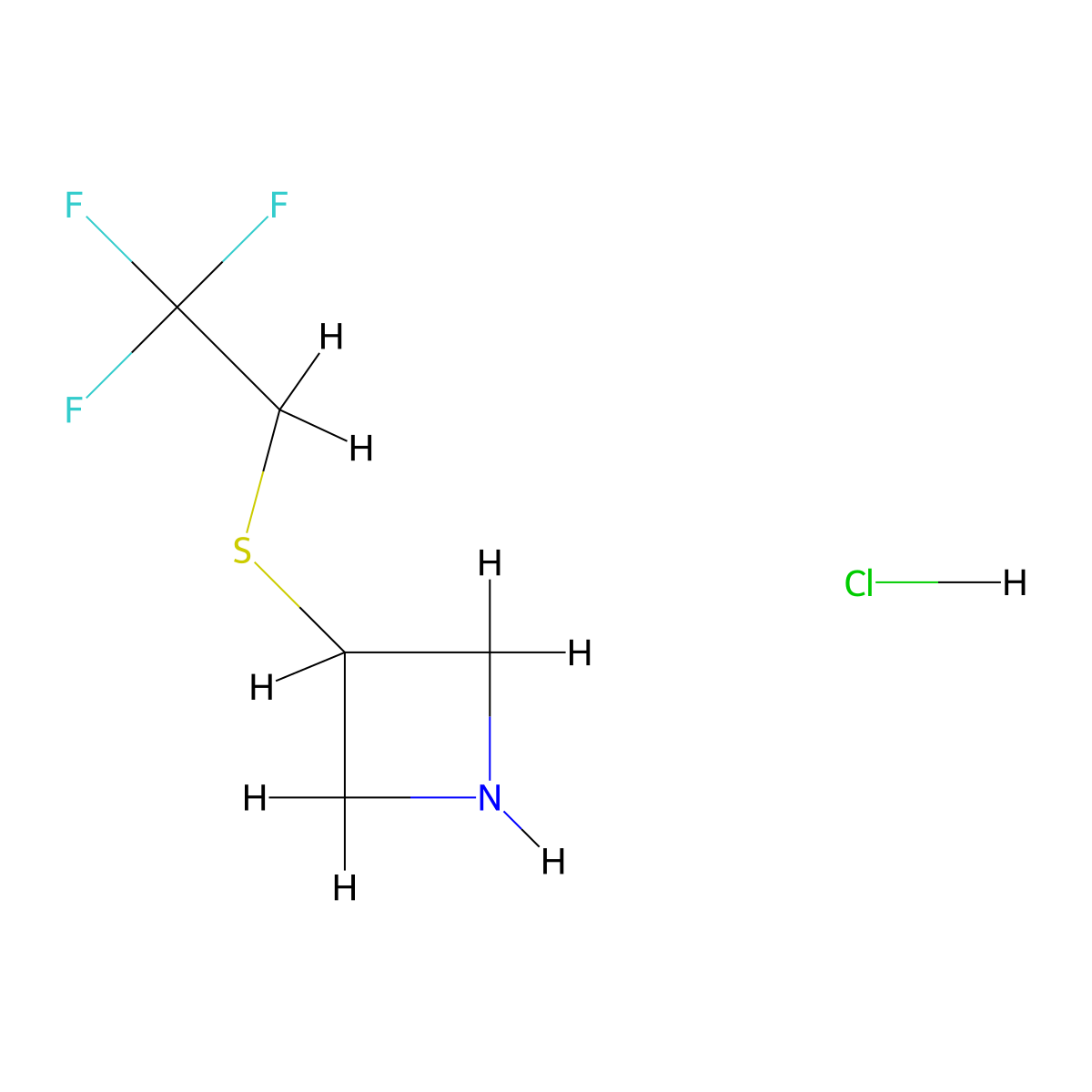 3-[(2,2,2-Trifluoroethyl)sulfanyl]azetidine hydrochloride molecular structure, CAS 2731008-51-6