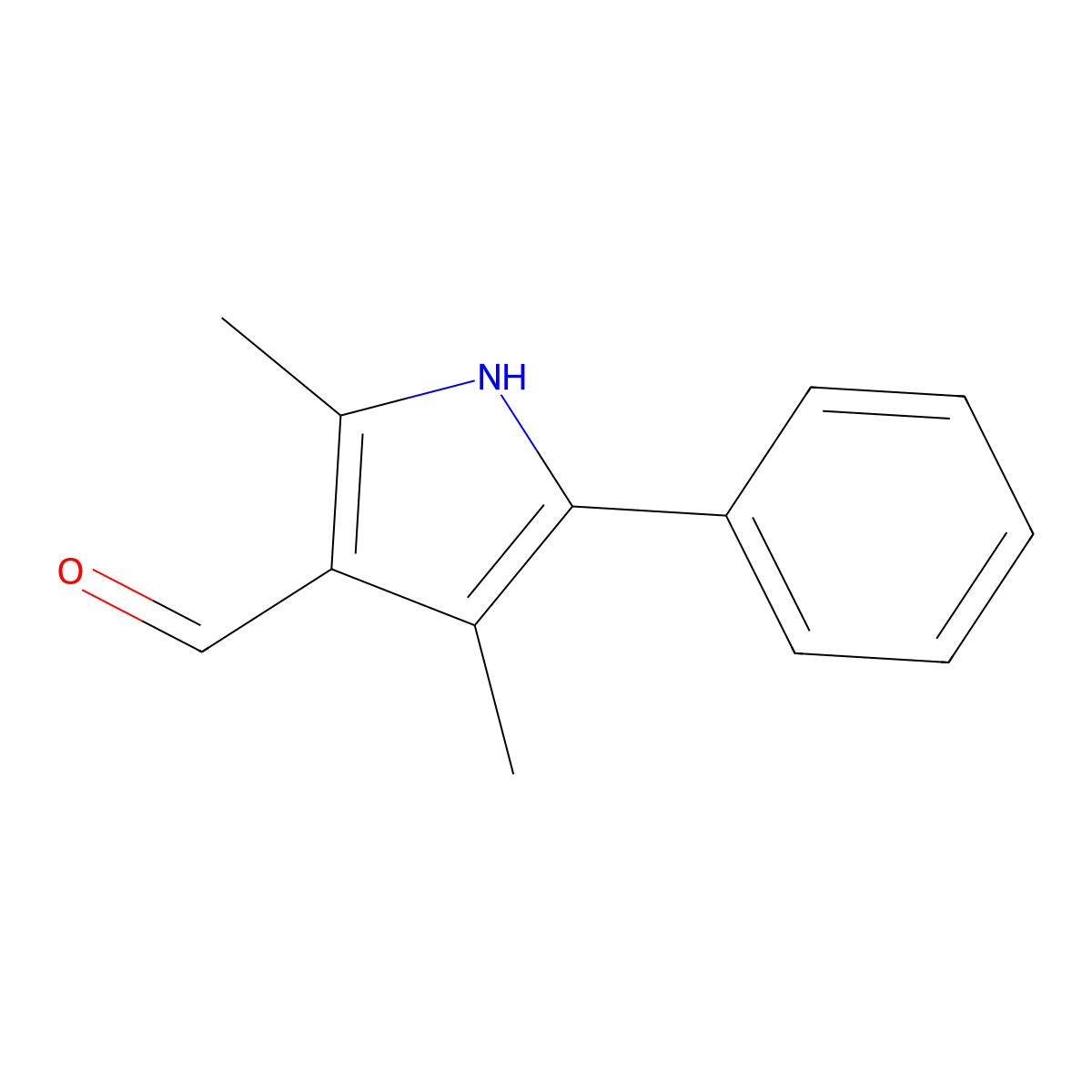 2,4-dimethyl-5-phenyl-1H-pyrrole-3-carbaldehyde molecular structure, CAS 2731008-53-8