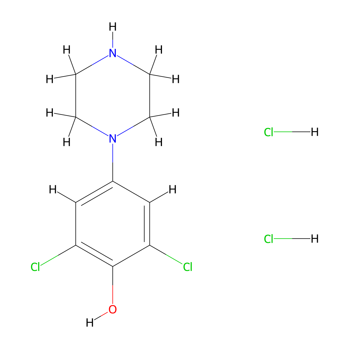 2,6-Dichloro-4-(piperazin-1-yl)phenol dihydrochloride molecular structure, CAS 2731008-54-9
