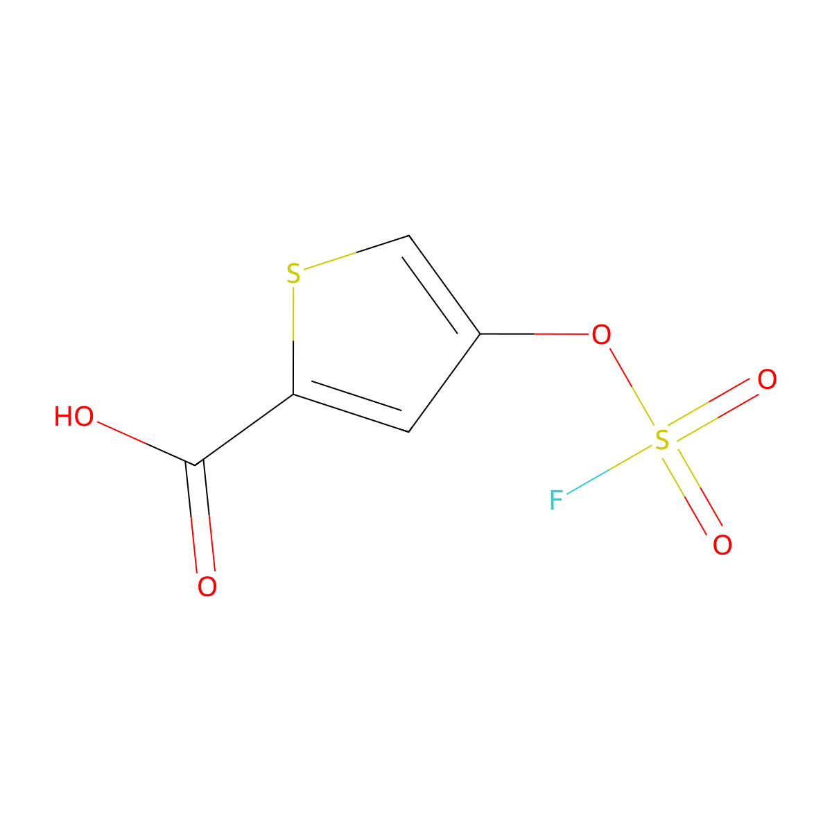 4-[(Fluorosulfonyl)oxy]thiophene-2-carboxylic acid molecular structure, CAS 2731008-55-0