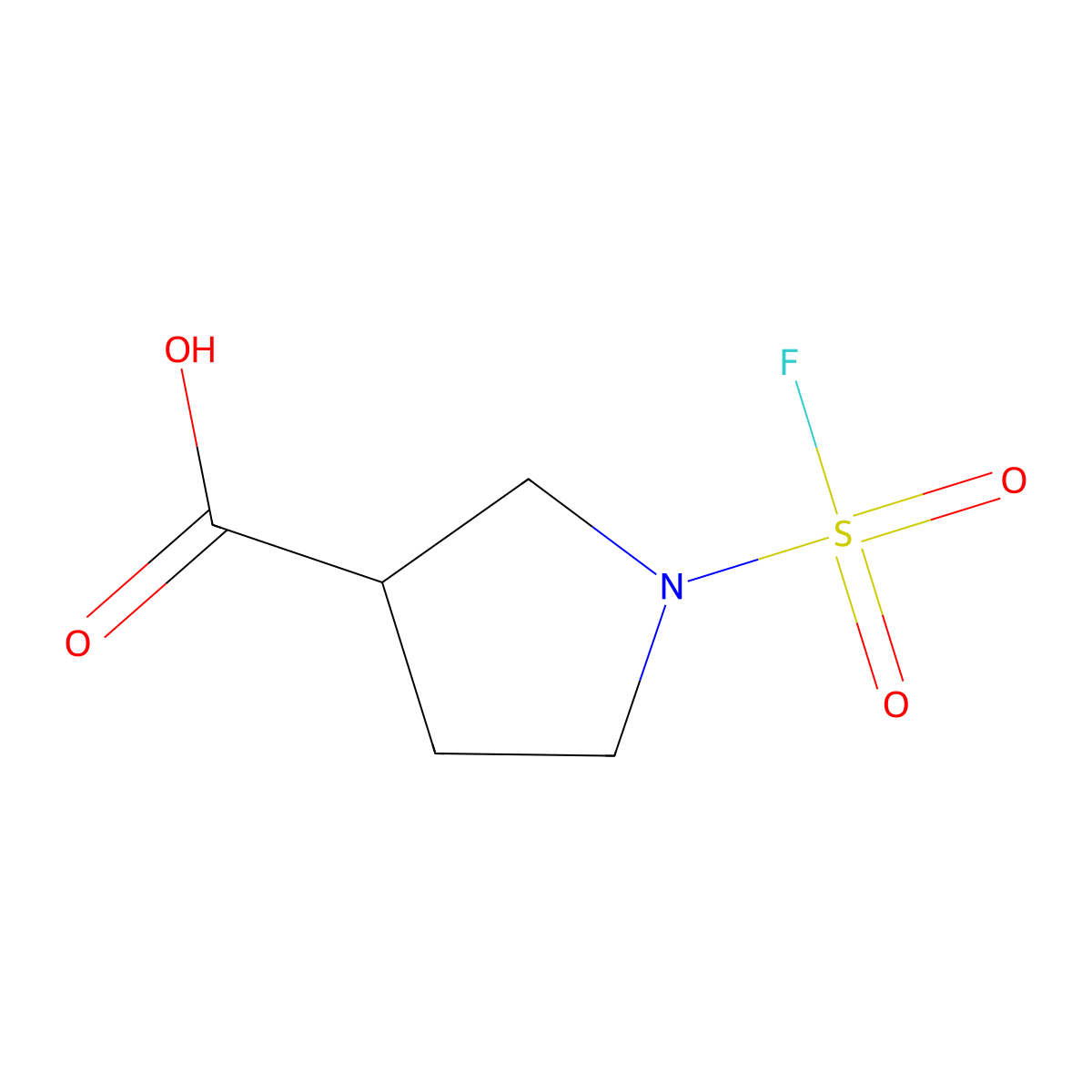 1-(Fluorosulfonyl)pyrrolidine-3-carboxylic acid molecular structure, CAS 2731008-58-3
