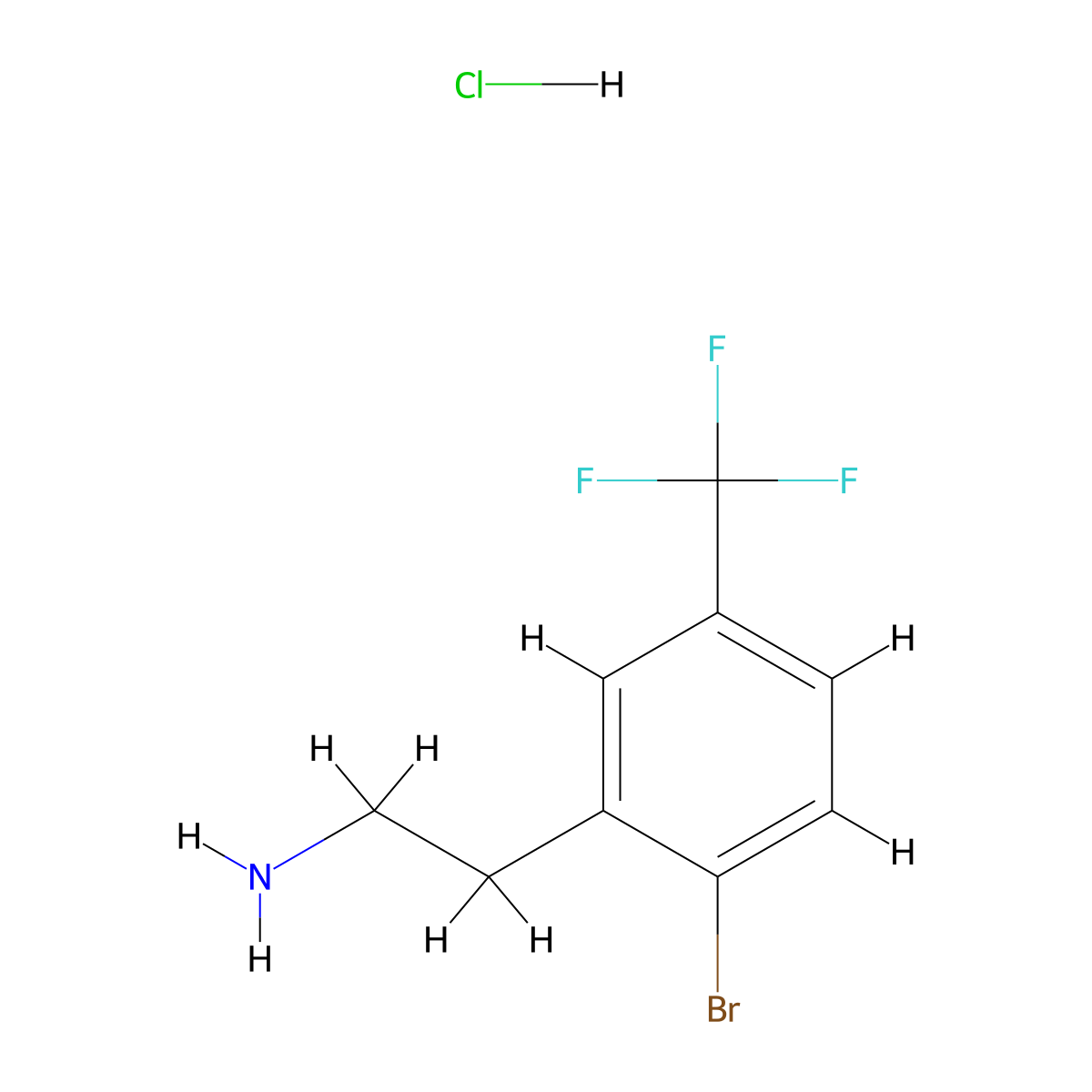 2-[2-Bromo-5-(trifluoromethyl)phenyl]ethan-1-amine hydrochloride molecular structure, CAS 2731008-60-7