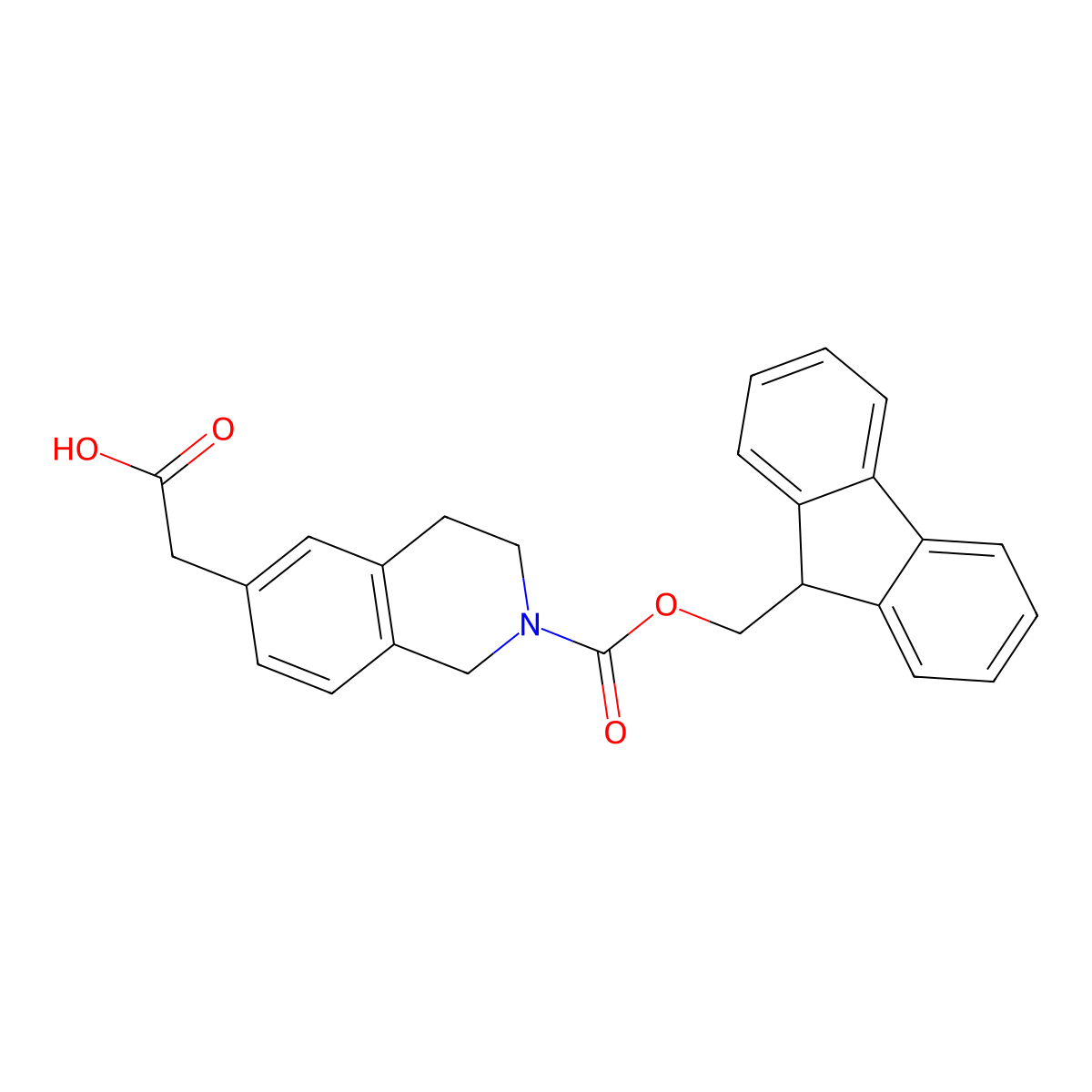 2-(2-{[(9H-fluoren-9-yl)methoxy]carbonyl}-1,2,3,4-tetrahydroisoquinolin-6-yl)aceticacid molecular structure, CAS 2731008-67-4