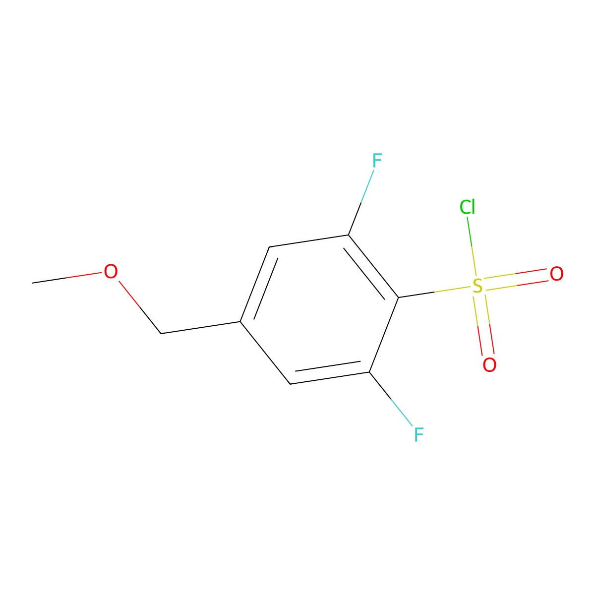2,6-Difluoro-4-(methoxymethyl)benzene-1-sulfonyl chloride molecular structure, CAS 2731008-75-4