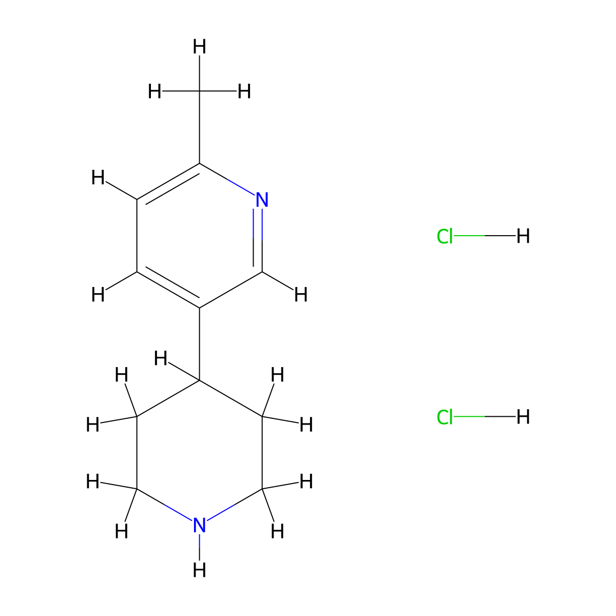 2-Methyl-5-(piperidin-4-yl)pyridine dihydrochloride molecular structure, CAS 2731008-79-8