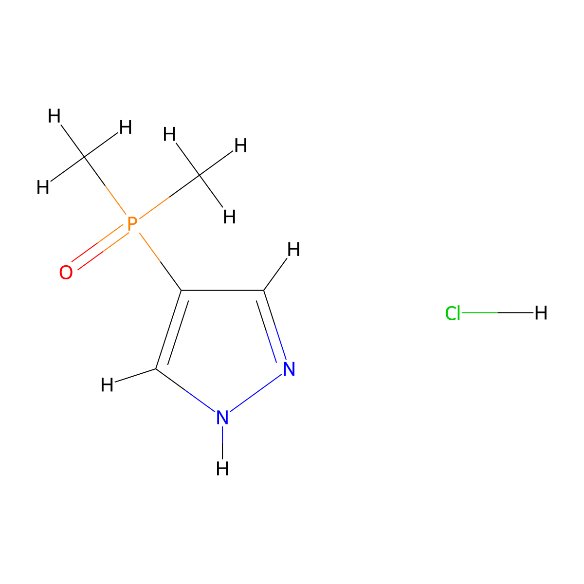 4-(dimethylphosphoryl)-1H-pyrazole hydrochloride molecular structure, CAS 2731008-87-8