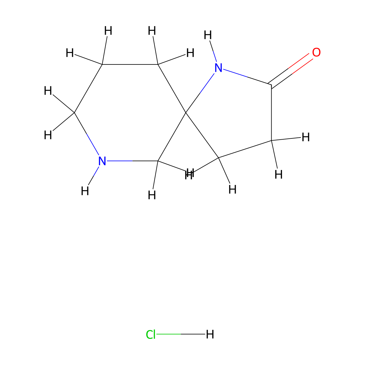1,7-Diazaspiro[4.5]decan-2-one hydrochloride molecular structure, CAS 2731008-94-7