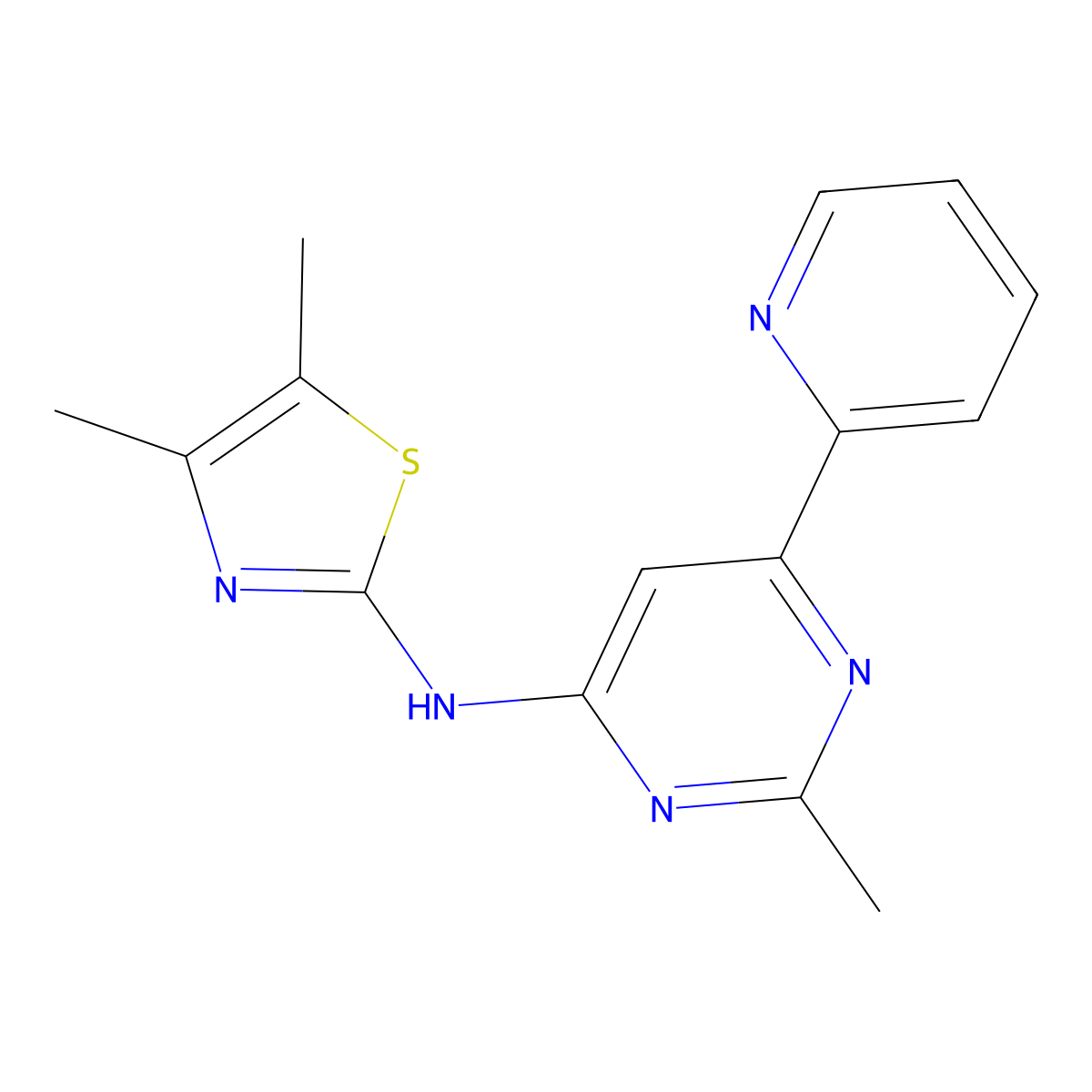 N-(4,5-dimethyl-1,3-thiazol-2-yl)-2-methyl-6-(pyridin-2-yl)pyrimidin-4-amine molecular structure, CAS 2731008-96-9