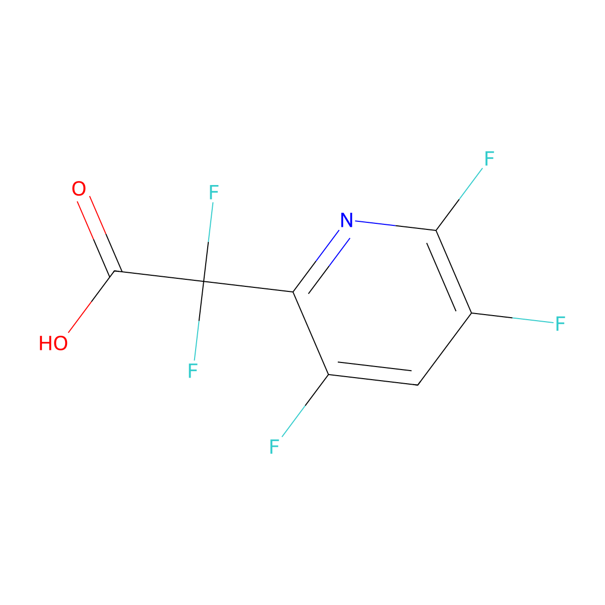 2,2-Difluoro-2-(3,5,6-trifluoropyridin-2-yl)acetic acid molecular structure, CAS 2731008-98-1