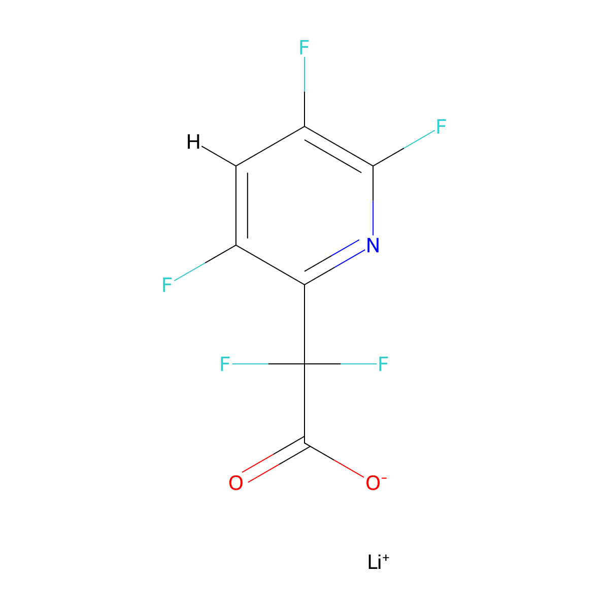 Lithium(1+) 2,2-difluoro-2-(3,5,6-trifluoropyridin-2-yl)acetate molecular structure, CAS 2731008-99-2