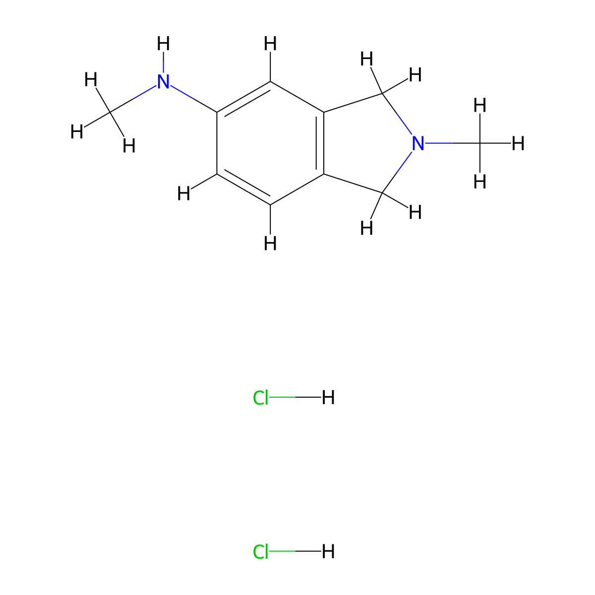 N,2-dimethyl-2,3-dihydro-1H-isoindol-5-amine dihydrochloride molecular structure, CAS 2731009-02-0