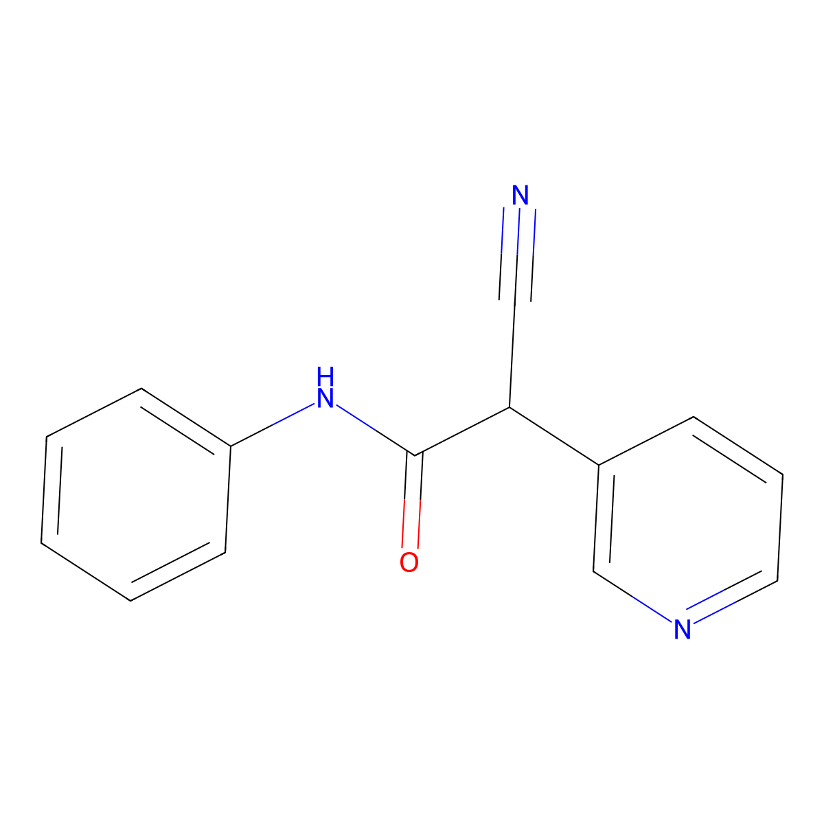 2-cyano-N-phenyl-2-(pyridin-3-yl)acetamide molecular structure, CAS 2731009-20-2