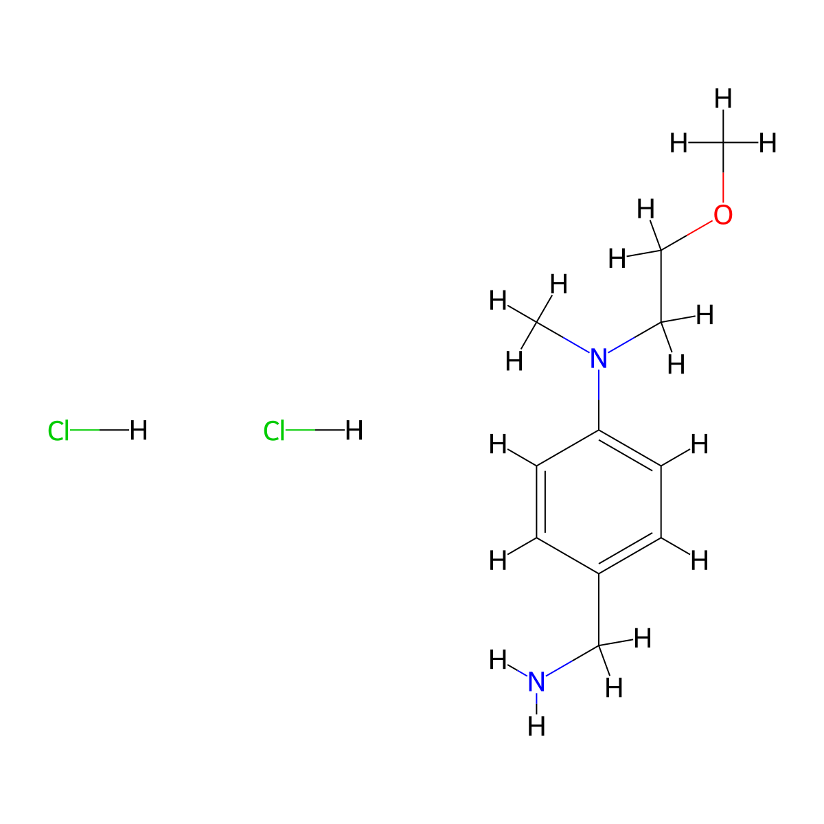 4-(aminomethyl)-N-(2-methoxyethyl)-N-methylaniline dihydrochloride molecular structure, CAS 2731009-31-5