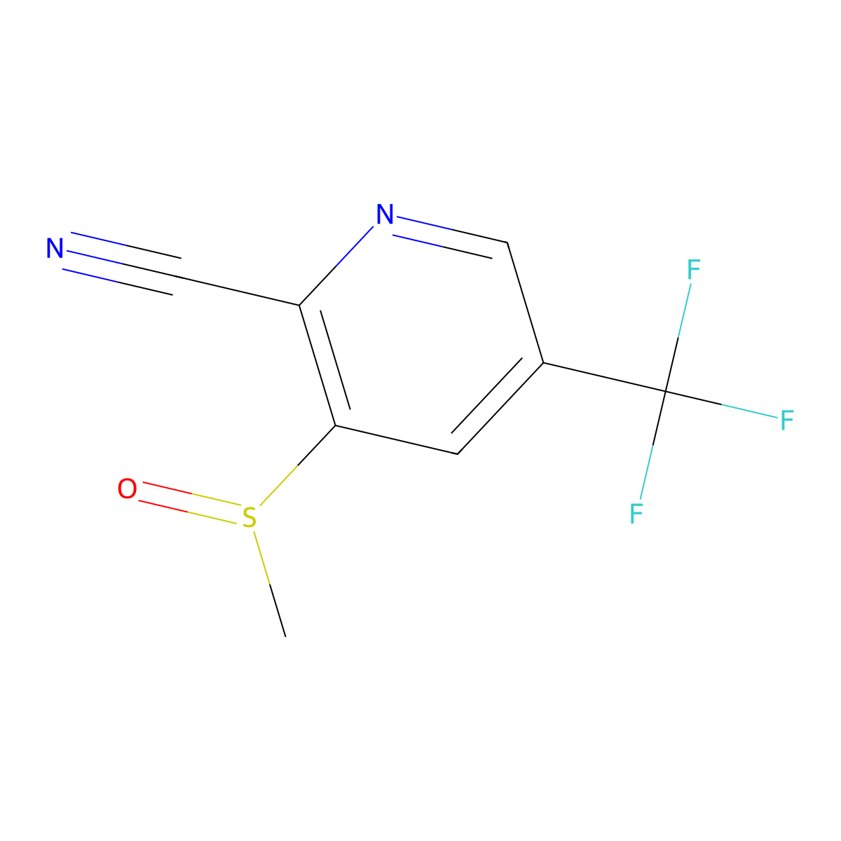 3-Methanesulfinyl-5-(trifluoromethyl)pyridine-2-carbonitrile molecular structure, CAS 2731009-32-6