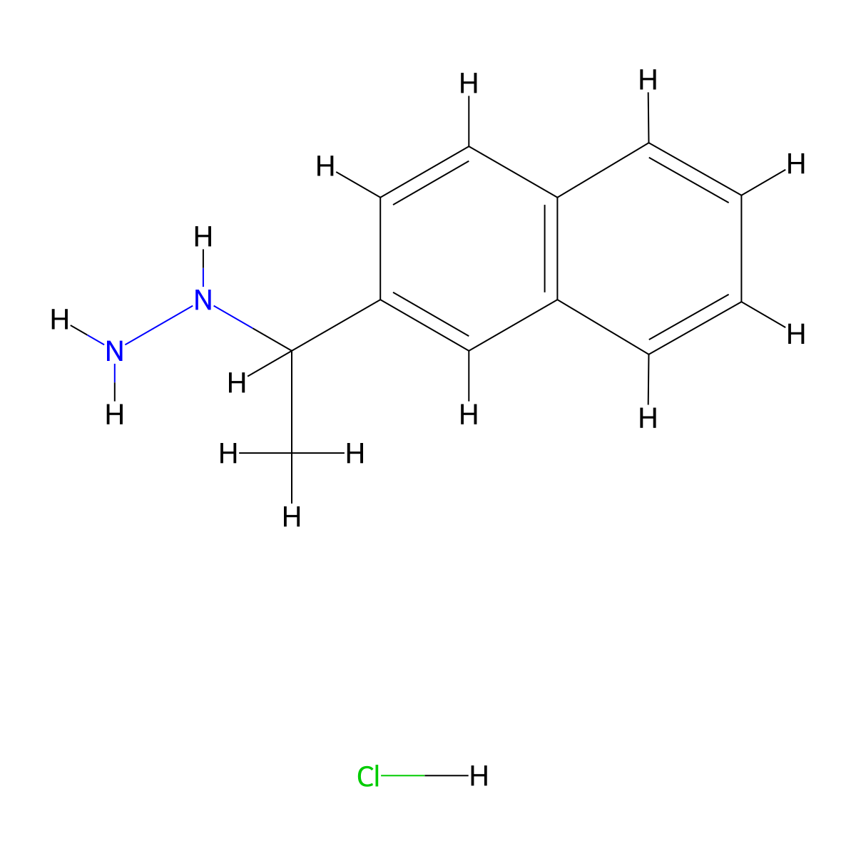 [1-(Naphthalen-2-yl)ethyl]hydrazine hydrochloride molecular structure, CAS 2731009-34-8