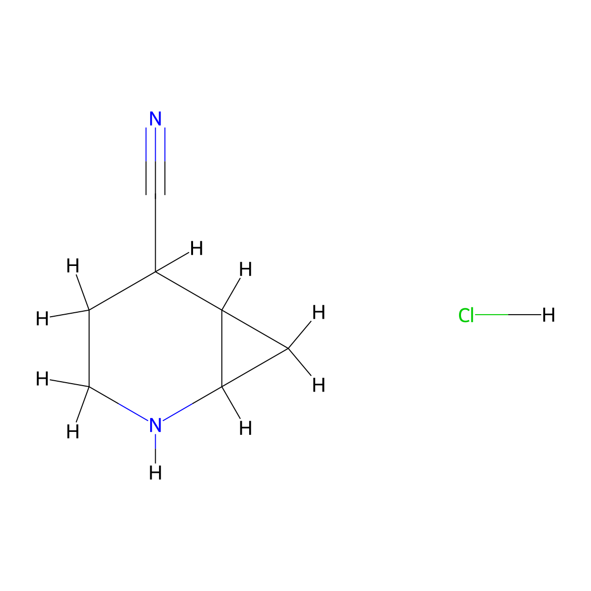 2-Azabicyclo[4.1.0]heptane-5-carbonitrile hydrochloride molecular structure, CAS 2731009-36-0