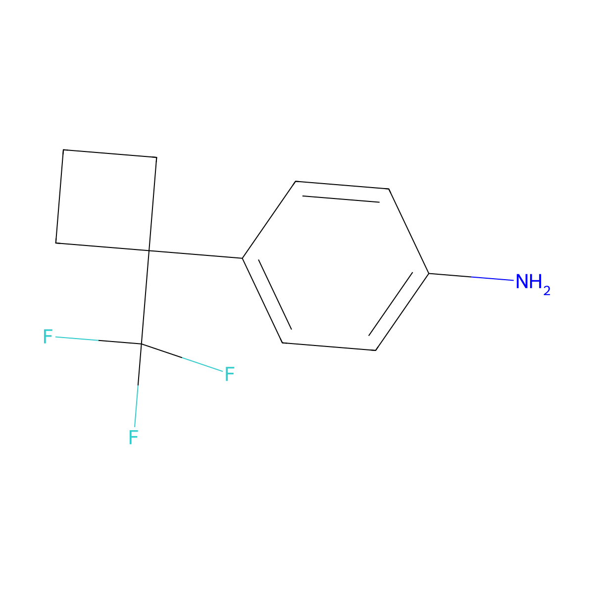 4-[1-(Trifluoromethyl)cyclobutyl]aniline molecular structure, CAS 2731009-39-3
