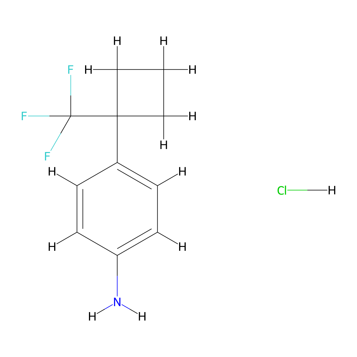 4-[1-(Trifluoromethyl)cyclobutyl]aniline hydrochloride molecular structure, CAS 2731009-40-6