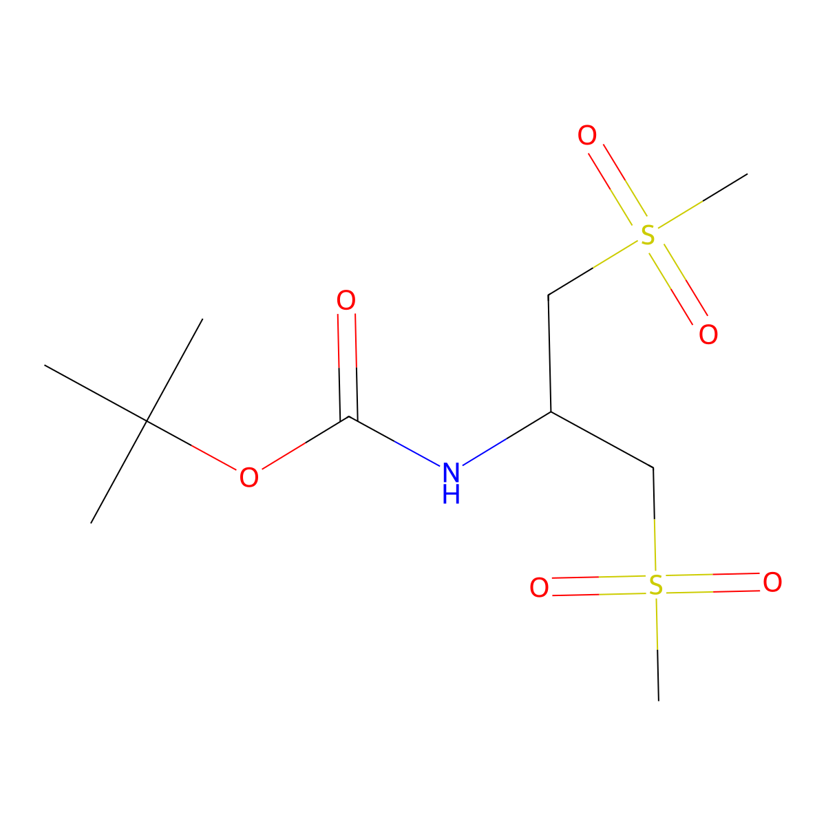 tert-butylN-(1,3-dimethanesulfonylpropan-2-yl)carbamate molecular structure, CAS 2731009-44-0