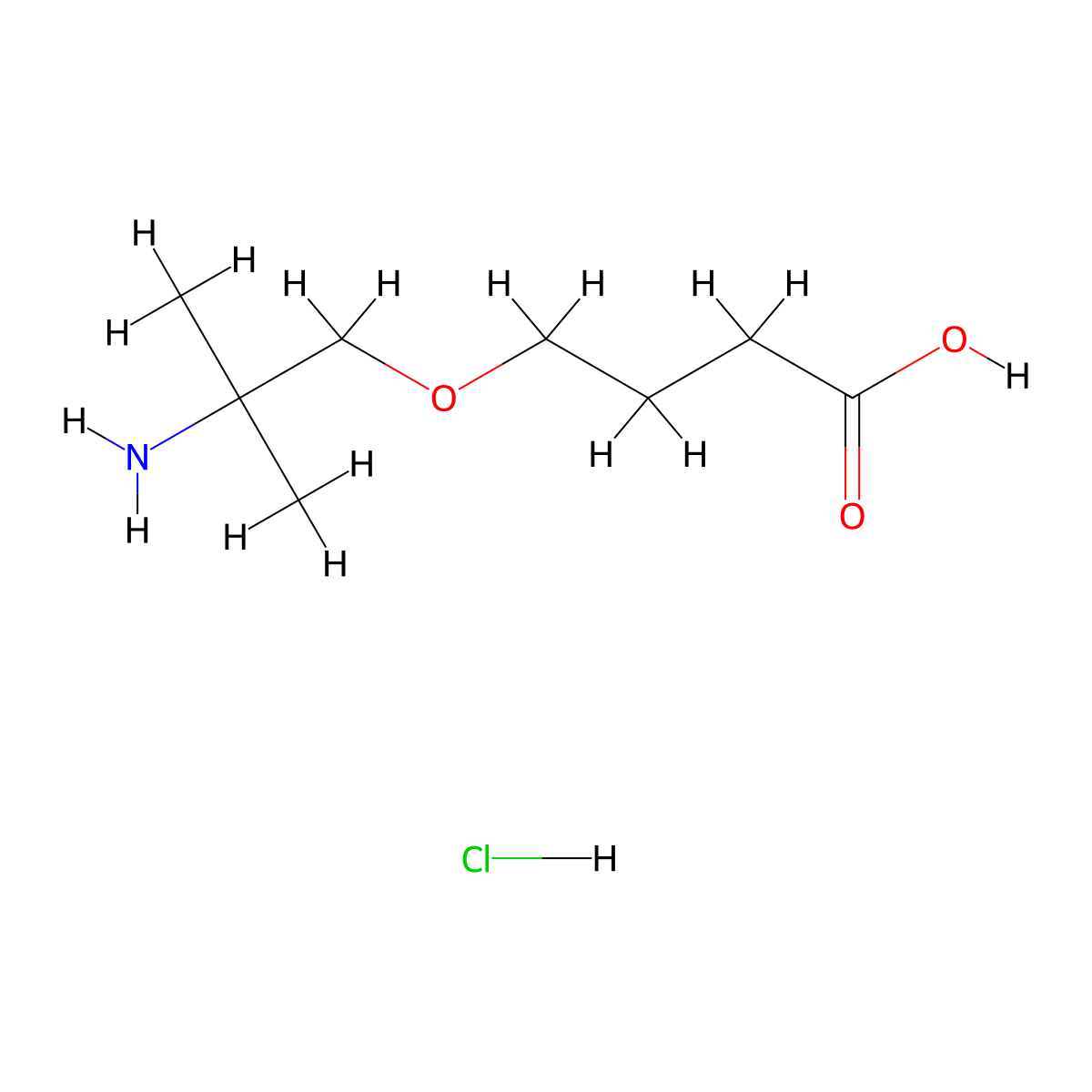 4-(2-Amino-2-methylpropoxy)butanoic acid hydrochloride molecular structure, CAS 2731009-51-9