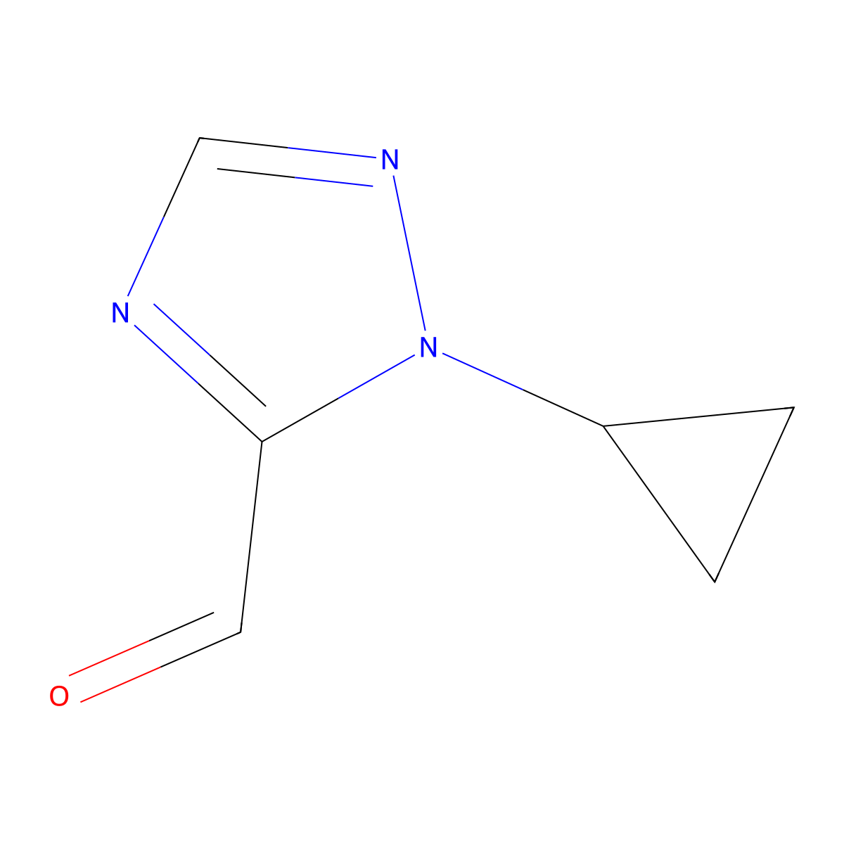 1-cyclopropyl-1H-1,2,4-triazole-5-carbaldehyde molecular structure, CAS 2731009-58-6