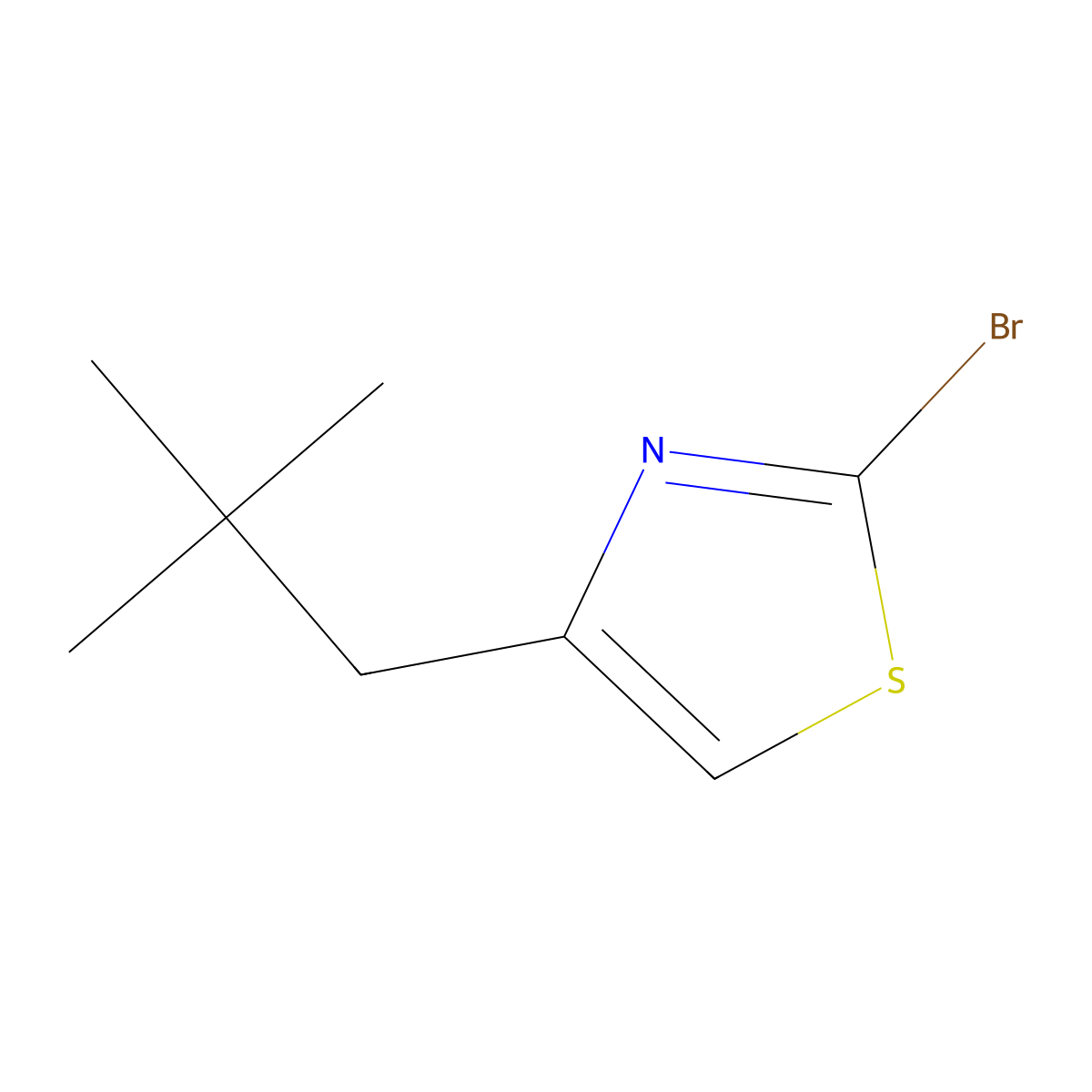 2-Bromo-4-(2,2-dimethylpropyl)-1,3-thiazole molecular structure, CAS 2731009-60-0