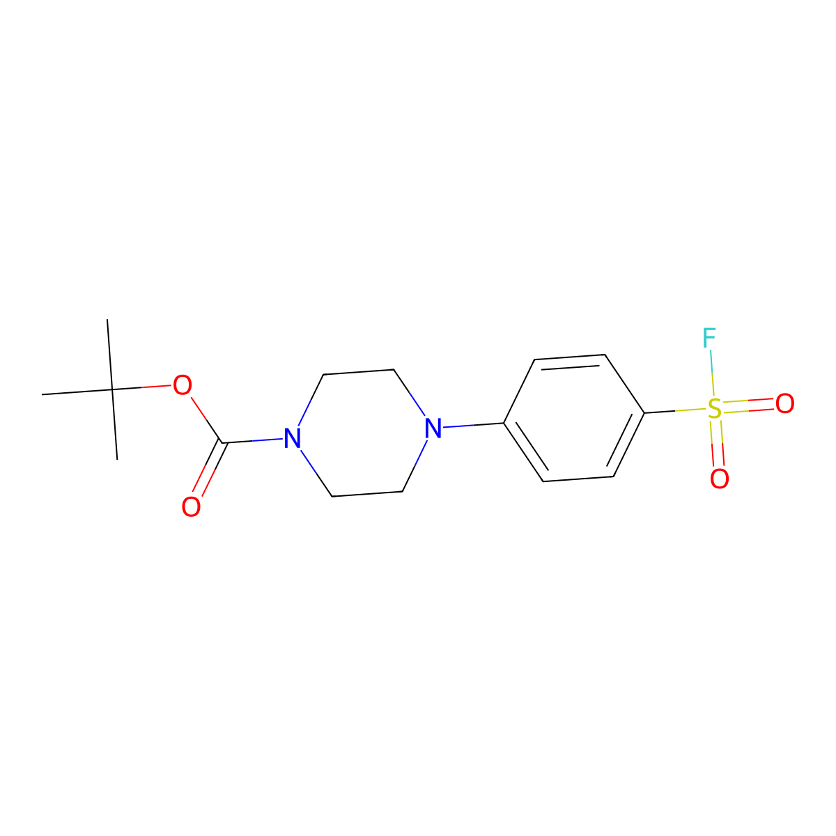 Tert-butyl4-[4-(fluorosulfonyl)phenyl]piperazine-1-carboxylate molecular structure, CAS 2731009-64-4