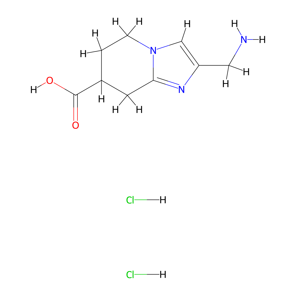 2-(aminomethyl)-5H,6H,7H,8H-imidazo[1,2-a]pyridine-7-carboxylicaciddihydrochloride molecular structure, CAS 2731009-72-4